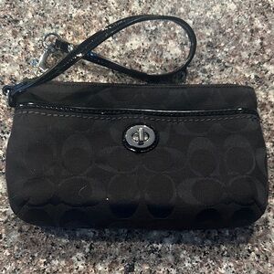 Coach Black Signature Wristlet